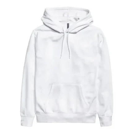 Hooded Plain Men White Hoodie
